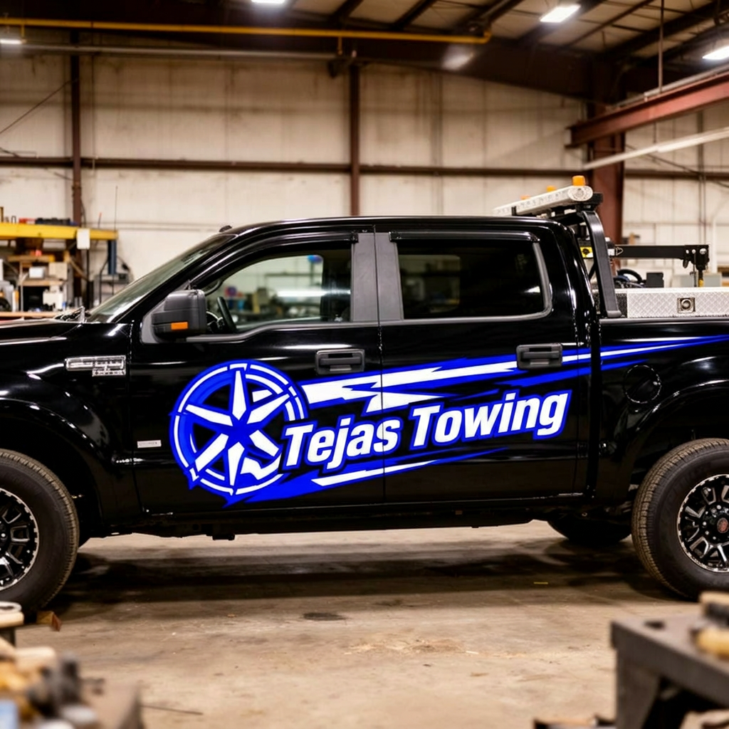 Branded contractor work truck